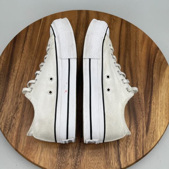 Converse Chuck Taylor All Star Lift Low Shoes Womens 8.5 White Casual Sneakers - Picture 6 of 8